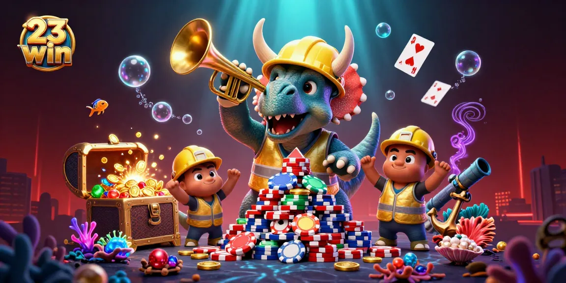 Explore thrilling games at 23win, with colorful chips and fun characters creating excitement.