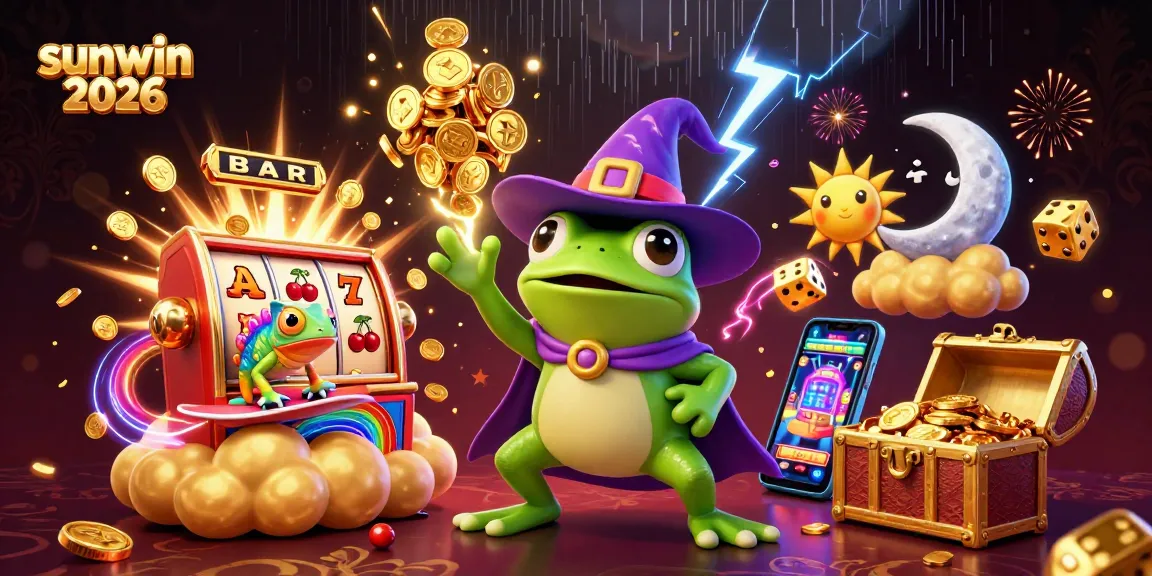 Win big with sunwin 2026 as the golden coins rain down from the slot machine explosion!